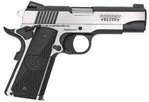 Colt Mfg O4082CE Combat Elite Commander 9mm Luger 8+1 4.25" Stainless Steel Barrel, Two-Tone Serrated Stainless Steel Slide & Frame w/Beavertail, Black Scalloped G10 Grip, Ambidextrous