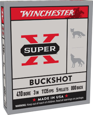 Winchester Ammo XB413 Super X 410Gauge 3" 5Pellets 000Buck Shot 5 Per Box/50 Case