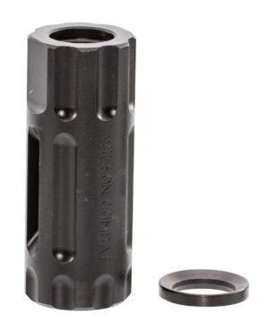 Wilson Combat TRQCOMP1/2X28 Q-Comp Muzzle Brake Black Melonite QPQ Steel with 1/2"-28 tpi Threads, 2.20" OAL & .875" Diameter for 5.56x45mm NATO AR-Platform