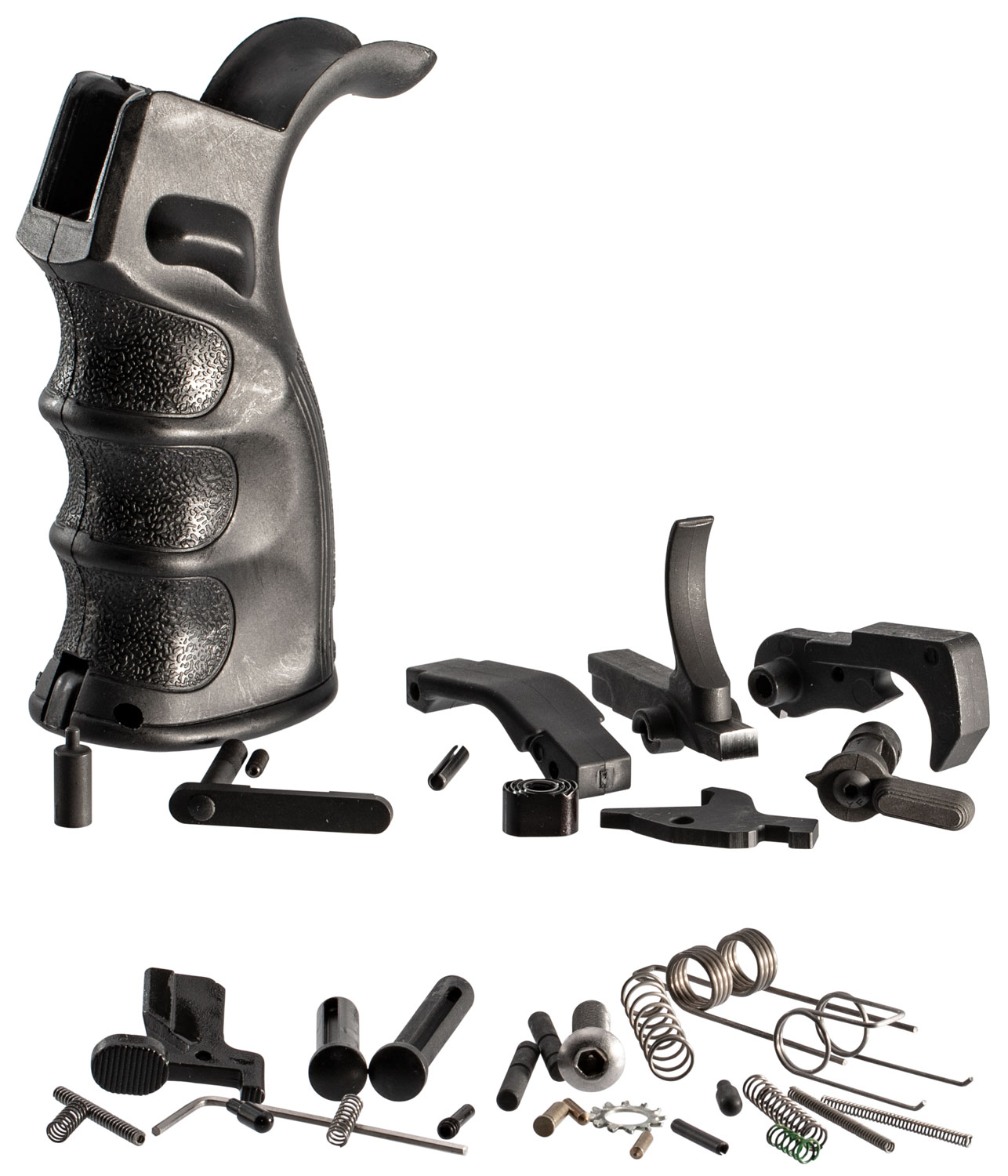TacFire LPK02B308 AR-10 Lower Parts Kit 308 Win Black PGAR-B Pistol Grip Grip