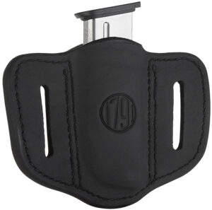 1791 Gunleather MAG11SBLA MAG1.1 Single Mag Holster Stealth Black Leather Belt Slide Compatible w/ Single Stack Ambidextrous
