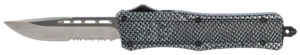 CobraTec Knives MSCFTK1MDS CTK-1 Medium 3" OTF Drop Point Part Serrated D2 Steel Blade/ Carbon Fiber Aluminum Handle Features Glass Breaker Includes Pocket Clip