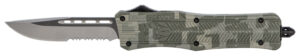 CobraTec Knives MADCCTK1MDS CTK-1 Medium 3" OTF Part Serrated D2 Steel Blade Army DigiCamo Aluminum Handle Features Glass Breaker Includes Pocket Clip