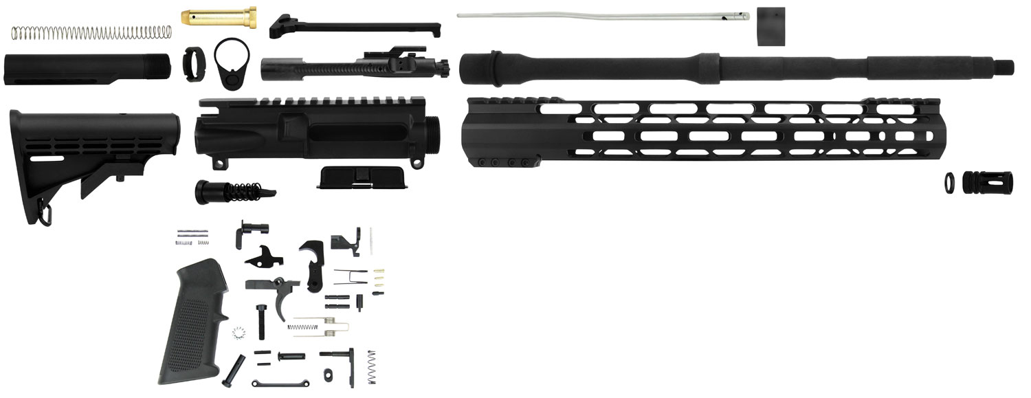 TacFire SSRK556LPK Lower Parts Kit Unassembled Rifle Kit 223 Rem/5.56x45mm NATO AR Platform Aluminum 1/2"-28 tpi