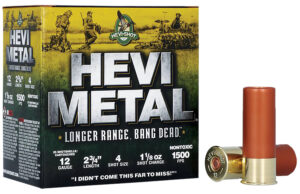 HEVI-Metal HS38704 HEVI-Metal Longer Range 12Gauge 2.75" 1 1/8oz 4Shot 25 Per Box/10 Case