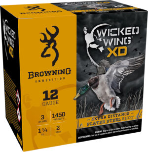 Browning Ammo B193411232 Wicked Wing XD 12Gauge 3" 1 1/4oz 2Shot 25 Per Box/10 Case