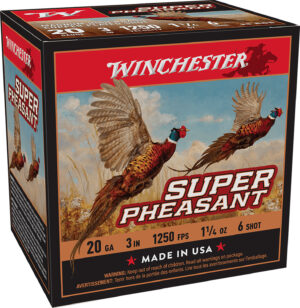 Winchester Ammo X203PH6 Super Pheasant Magnum High Brass 20Gauge 3" 1 1/4oz 6Shot 25 Per Box/10 Case