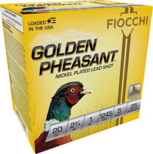 Fiocchi 20GP5 Golden Pheasant Extrema 20Gauge 2.75" 1oz 5Shot 25 Per Box/10 Case