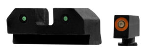 XS Sights GLR012P6N R3D Night Sights fits Glock Black | Green Tritium Orange Outline Front Sight Green Tritium Rear Sight