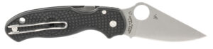Spyderco C223PBK Para 3 Lightweight 2.92" Folding Clip Point Plain CTS BD1 SS Blade FRN Black Includes Pocket Clip