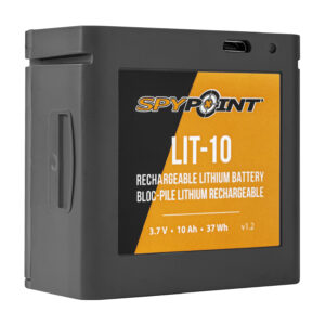 Spypoint 05558 LIT-10 Rechargeable Lithium Battery Pack Black 3.7 Volts 10,000 mAh Fits LINK-MICRO/LINK-MICRO-LTE/LINK-MICRO-S-LTE/CELL-LINK