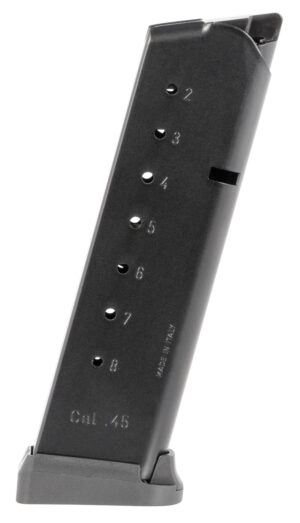 Mec-Gar MGCG4508MATCH 1911 Government 8rd 45 ACP, Blued w/Anti-Friction Coating Carbon Steel
