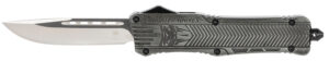 CobraTec Knives LSWCTK1LDNS CTK-1 Large 3.75" OTF Drop Point Plain D2 Steel Blade/ Stonewashed Aluminum Handle Features Glass Breaker Includes Pocket Clip