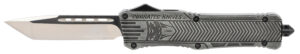 CobraTec Knives LSWCTK1LTNS CTK-1 Large 3.75" OTF Tanto Plain D2 Steel Blade/Stonewashed Aluminum Handle Features Glass Breaker Includes Pocket Clip
