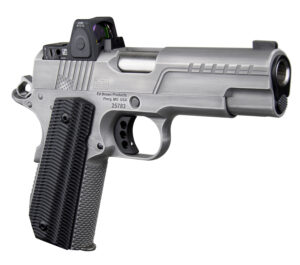 Ed Brown FX2SS FX2  45 ACP 7+1 4.25" Recessed Crown Barrel, Stainless Steel Engraved American Flag/Serrated Slide, Stainless Steel Frame, Trijicon RMRcc 3.25 MOA Sight