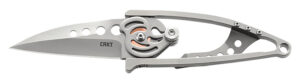 CRKT 5102N Snap Lock  2.55" Folding Drop Point Plain Bead Blasted 420J2 SS Blade/Stainless Steel Handle Features Money Clip Includes Pocket Clip