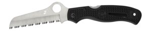 Spyderco C89SBK Atlantic Salt 3.69" Folding Sheepsfoot Serrated H1 Steel Blade Black Molded FRN Handle Includes Pocket Clip