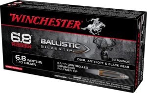 Winchester Ammo SBST68W Ballistic Silvertip 6.8Western 170gr Rapid Controlled Expansion Polymer Tip 20 Per Box/10 Case