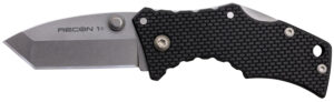 Cold Steel CS27DT Recon 1 Micro 2" Folding Tanto Plain Stonewashed 4034 SS Blade/ Black Griv-Ex Handle Includes Pocket Clip