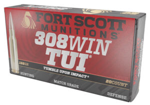 Fort Scott Munitions 308168SCV Tumble Upon Impact (TUI) Brush Hog 308Win 168gr Solid Copper Spun 20 Per Box/10 Case