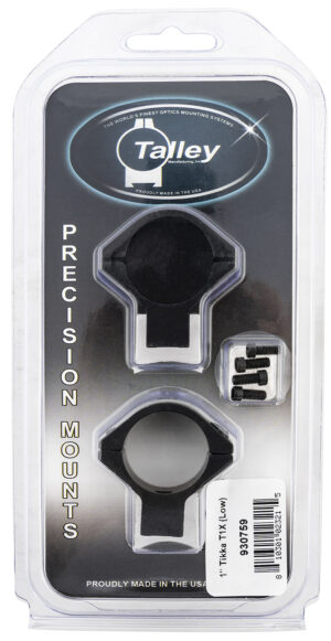 Talley 930759 Scope Mount/Ring Combo Black Anodized Aluminum 1" Tube Tikka T1/T1X Low Rings 0 MOA