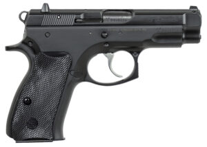 CZ-USA 91190 75 Compact 9mm Luger 15+1 3.75" Black Steel Barrel & Serrated Slide, Black Polycoat Steel Frame w/Beavertail, Black Plastic Grip, Right Hand