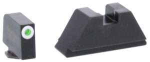 AmeriGlo GL411 Optic Compatible Sight Set for Glock  XL Tall Green Tritium White Outline Front Sight-Green Tritium Black Rear Sight