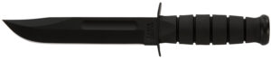 Ka-Bar 1211 Fighting/Utility 7" Fixed Clip Point Plain Black 1095 Cro-Van Blade, Black Kraton G Handle, Includes Sheath