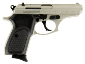 Bersa T22NKL Thunder  Micro-Compact Frame 22 LR 10+1 3.50" Nickel Steel Barrel, Nickel Cerakote Serrated Slide & Aluminum Frame w/Beavertail Black Textured Polymer Grip