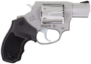 Taurus 232729 327 Small Frame 327 Federal Mag 6rd 2" Matte Stainless Steel Barrel, Cylinder & Frame, Black Finger Groove Rubber Grip, Hammer Safety