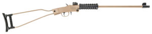 Chiappa Firearms 500255 Little Badger Full Size 22 LR 1 Shot, 16.50" Desert Sand Cerakote Steel Threaded Barrel, Desert Sand Cerakote Quad Picatinny Receiver, Desert Sand Cerakote Underfolding Wire F