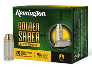 Remington Ammunition 27605 Golden Saber Defense 380ACP 102gr Brass Jacketed Hollow Point 20 Per Box/25 Case