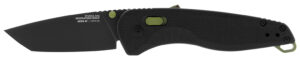 S.O.G SOG11410941 Aegis AT 3.13" Folding Drop Point Plain Black TiNi Cryo D2 Steel Blade/Black w/Moss Accents GRN Handle