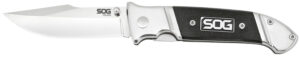 S.O.G SOG-FF38-CP Fielder 3.30" Folding Clip Point Plain Satin 7Cr17MoV SS Blade Black G10 Handle Includes Belt Clip