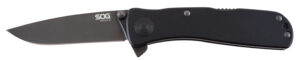 S.O.G SOGTWI12CP Twitch II 2.65" Folding Plain Black Hardcased TiCN AUS-8A SS Blade Black Anodized Aluminum Handle Includes Pocket Clip