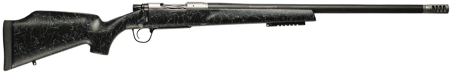 Christensen Arms 8011002501 Traverse 375 H&H Mag 3+1 22" Threaded Barrel, Natural Stainless, Black with Gray Webbing Stock