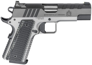 Springfield Armory PX9217L 1911 Emissary 9mm Luger 9+1 4.25" Bull Barrel, Stainless Steel Frame w/ Beavertail, Serrated Blued Carbon Steel Slide, Black VZ Thin-Line G10 Grip