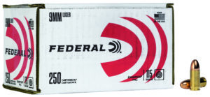 Federal C9115A250 Champion Training 9mmLuger 115gr Full Metal Jacket 250 Per Box/4 Case