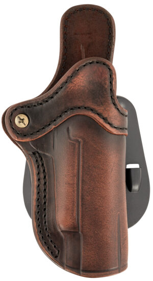 1791 Gunleather ORPDH1VTGR Paddle Holster Optic Ready OWB Size 01 Vintage Leather Paddle Fits 4-5" 1911 Right Hand