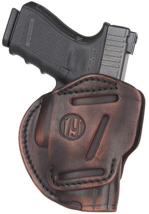 1791 Gunleather 3WH5VTGA 3-Way IWB/OWB Size 05 Vintage Leather Belt Loop Fits Glock 17 Fits HK VP9 Fits MP9 Ambidextrous Hand
