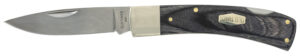 Old Timer 1135989 Heritage Series Bruin 50th Anniversary 2.80" Drop Point Plain D2 Steel Blade 3.70" Black Wood Laminate Handle