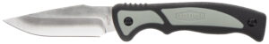 Old Timer 1137140 Trail Boss 3.70" Fixed Caper Plain Stainless Steel Blade 5.25" TPE Handle Includes Sheath