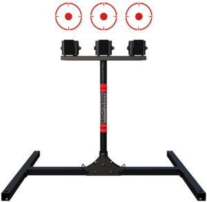 Birchwood Casey 3TPR 3 Spring Loaded Self Resting Targets Plate Rack Black/Red AR500 Steel 0.37" Thick Standing