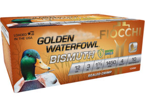 Fiocchi 123GB4 Golden Waterfowl Bismuth 12Gauge 3" 1 3/8oz 4Shot 10 Per Box/10 Case