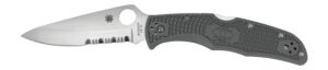 Spyderco C10PSFG Endura 4 Lightweight 3.75" Folding Part Serrated Satin VG-10 SS Blade/Foliage Green Bi-Directional Texturing FRN Handle Includes Pocket Clip