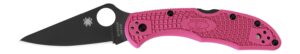 Spyderco C11FPPNS30VBK Delica 4 Lightweight 2.90" Folding Plain Black TiCN CPM S30V SS Blade/Pink Textured w/Black Accents FRN Handle Includes Pocket Clip