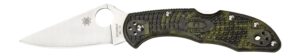Spyderco C11ZFPGR Delica 4 Lightweight 2.90" Folding Plain Satin VG-10 SS Blade/Zome Green Bi-Directional Texturing FRN Handle Includes Pocket Clip