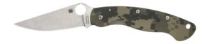 Spyderco C36GPCMO Military 4" Folding Clip Point Plain Stonewashed CPM S30V SS Blade/ Digital Camo G10 Handle Includes Pocket Clip