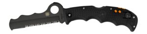 Spyderco C79PSBBK Assist Lightweight 3.69" Folding Part Serrated Black DLC VG-10 SS Blade/Black Textured FRN Handle Includes Glass Breaker/Pocket Clip