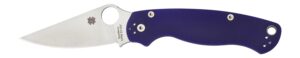 Spyderco C81GPDBL2 Para Military 2 3.42" Folding Plain Satin CPM S110V Blade/Dark Blue Textured G10 Handle Includes Pocket Clip